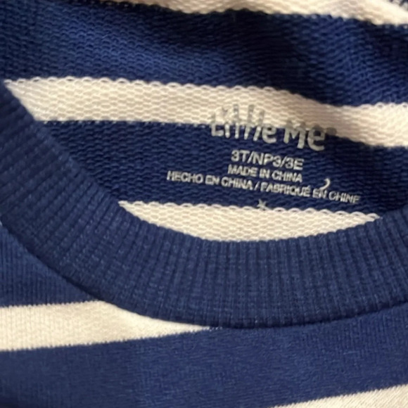 Little Me Boy’s Blue and White Long Sleeve Shirt and Short Set Size 3T - Picture 5 of 8